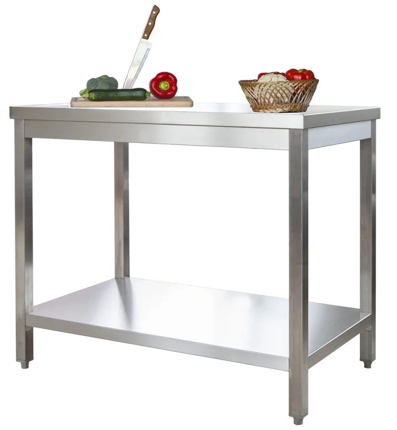 Table de travail professionnelle en inox 800 x 600 mm - avec tablette inférieure