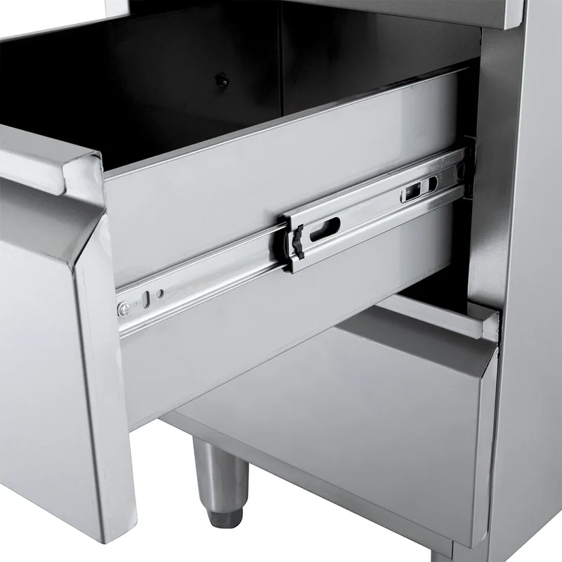 Meuble à tiroirs en acier inoxydable BASIC, 3 tiroirs, unité 700, AISI 201
