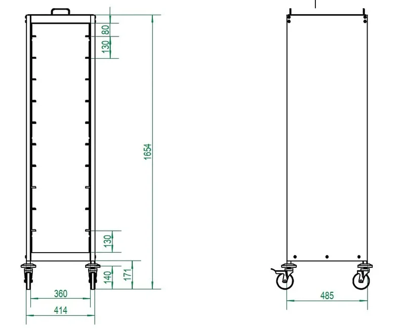 Chariot à plateaux ECO 10 fermé 350 x 450
