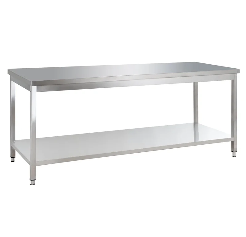 Table de travail en inox Basic 16x6 avec étagère inférieure, à monter soi-même