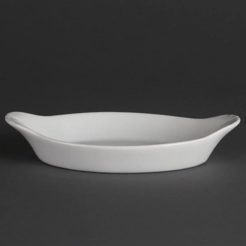Olympia Whiteware plats à gratin ovales blancs 204 x 115 mm - 6 pcs