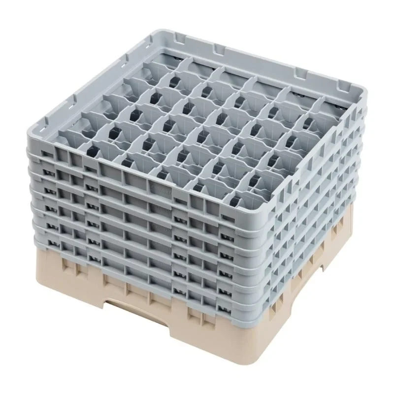 Cambro Panier de lavage pour verres beige avec 36 compartiments hauteur de verre max 29,8cm