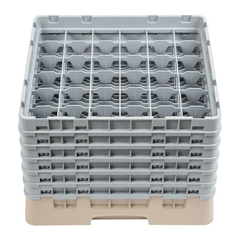 Cambro Panier de lavage pour verres beige avec 36 compartiments hauteur de verre max 29,8cm