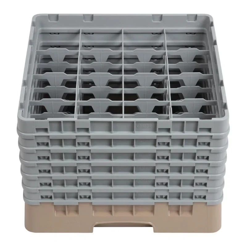 Cambro Panier lave-verres beige à 16 compartiments hauteur max. des verres 29,8 cm