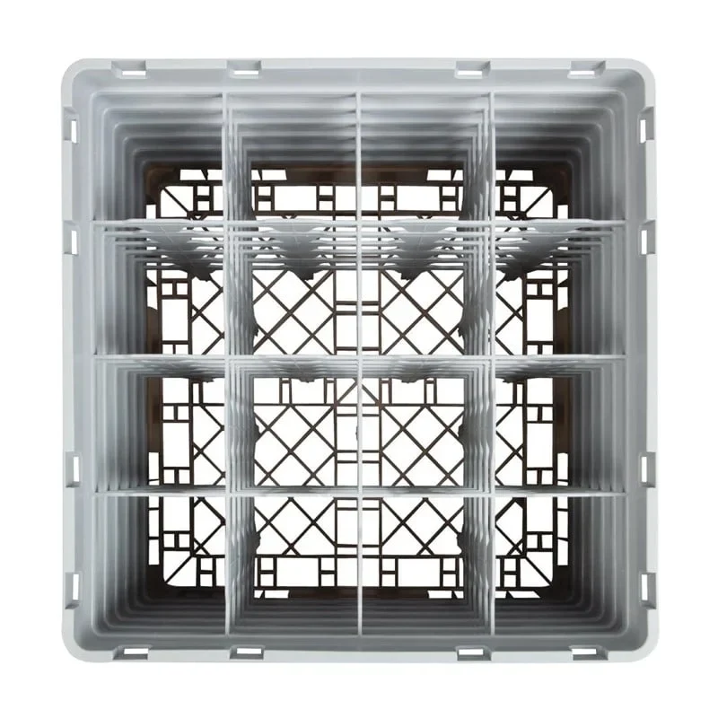 Cambro Panier lave-verres beige à 16 compartiments hauteur max. des verres 29,8 cm