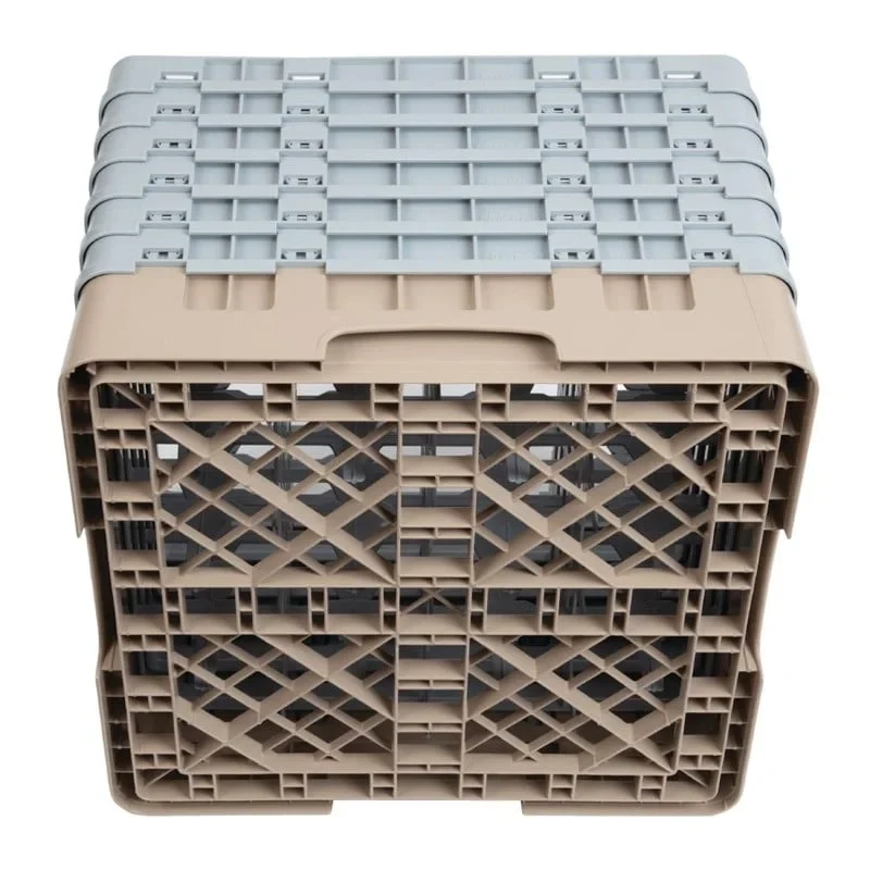 Cambro Panier lave-verres beige à 16 compartiments hauteur max. des verres 29,8 cm