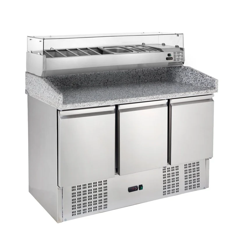 Table pizzaïolo ECO Mini 3/0 avec présentoir réfrigéré ECO 6x GN 1/4