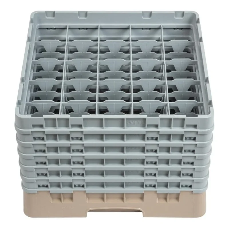 Cambro Panier lave-verres beige à 25 compartiments hauteur max. des verres 29,8 cm