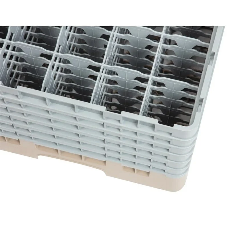 Cambro Panier lave-verres beige à 25 compartiments hauteur max. des verres 29,8 cm