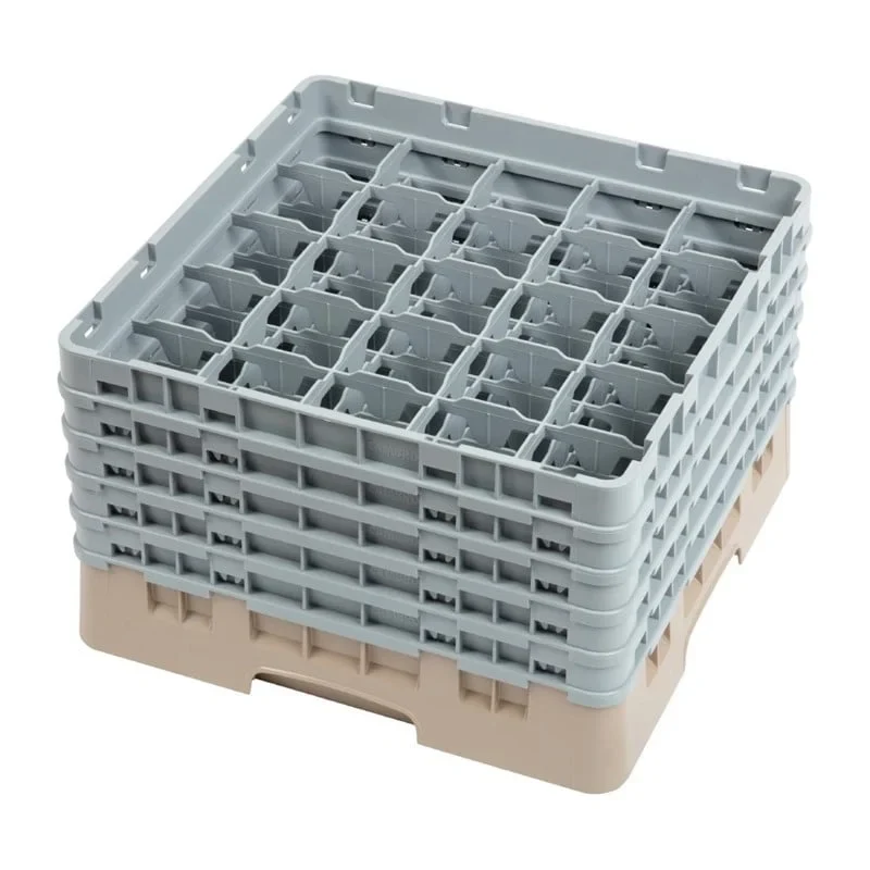 Cambro Panier lave-verres beige à 25 compartiments hauteur max. des verres 25,7 cm