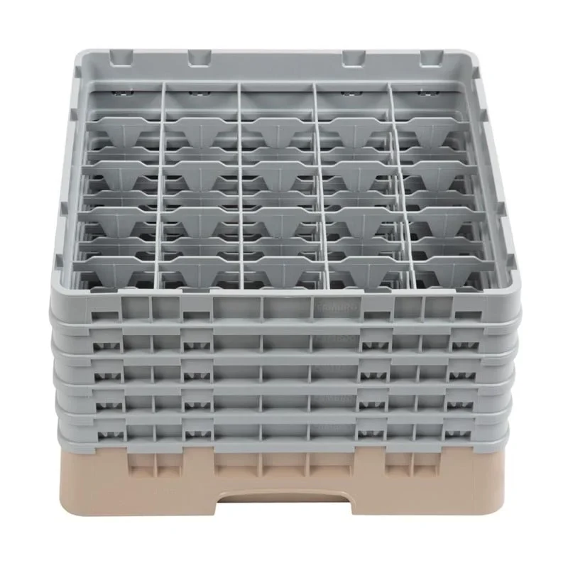 Cambro Panier lave-verres beige à 25 compartiments hauteur max. des verres 25,7 cm
