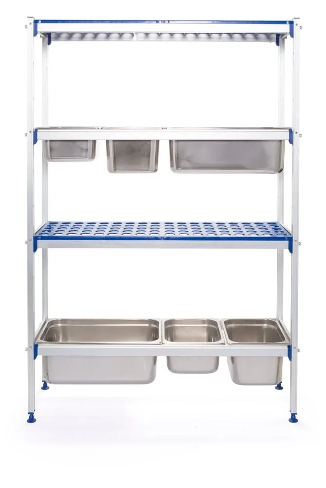 Système d’étagères 4 niveaux 2x GN 1060x325x1685 mm