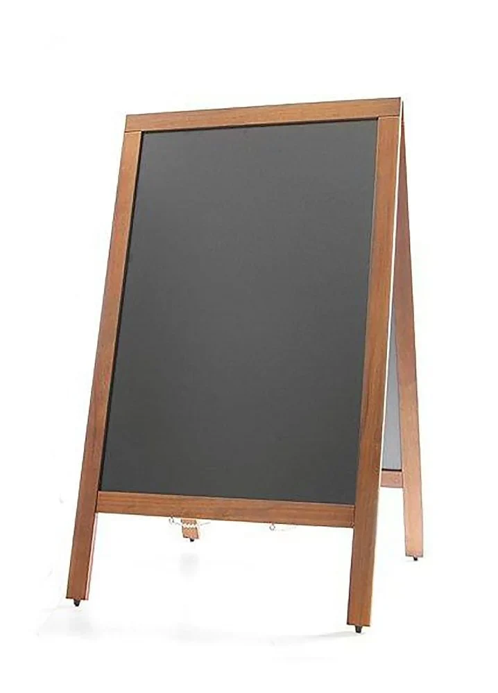 Chevalet stop-trottoir ardoise cadre en bois grand format
