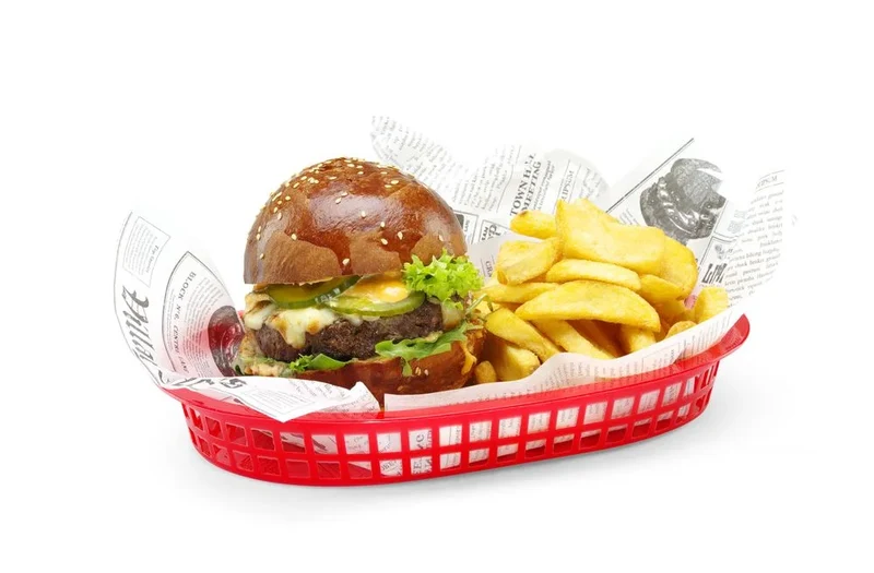 Paniers de service Hendi style fast-food, noir, 6 pcs, 275x175x(H)38mm