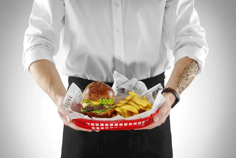 Paniers de service Hendi style fast-food, noir, 6 pcs, 275x175x(H)38mm
