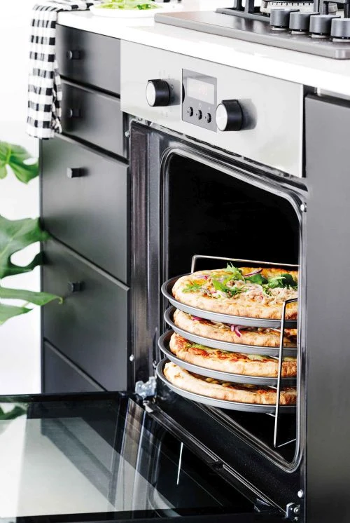Support de cuisson 4 pizzas avec plaques - Pratique et écologique