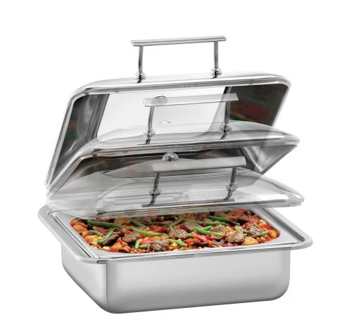 Chafing dish GN1/1 en inox – Couvercle amovible et fermeture douce