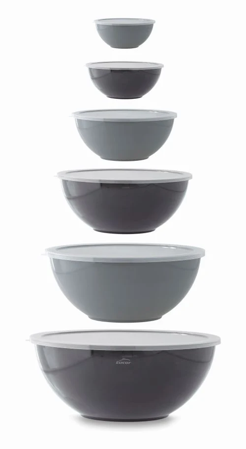Lot de 6 bols empilables en polypropylène avec couvercles – Sans BPA