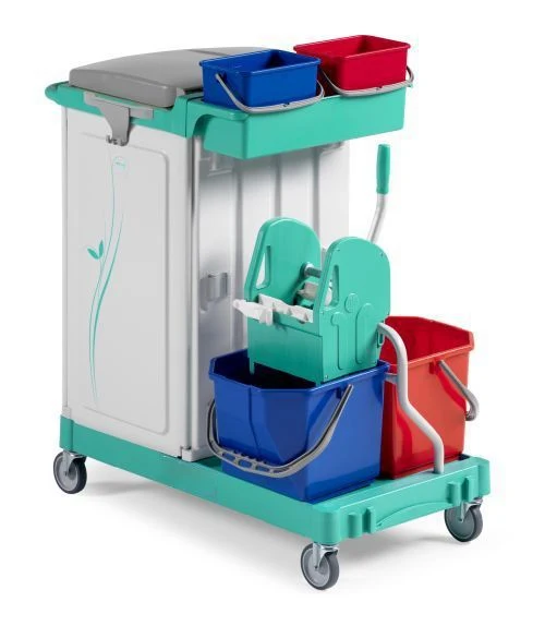 Chariot de lavage professionnel avec presse et sac 150L