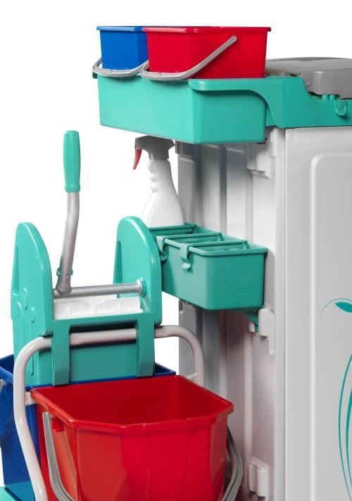Chariot de lavage professionnel avec presse et sac 150L