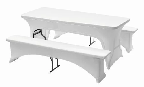 Kit de housses décoratives pour tables et bancs pliants