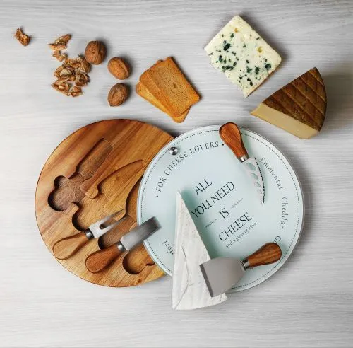 Plateau fromage et couteaux de service
