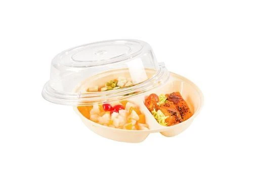 Cloche transparente pour assiette 3 compartiments – Compatible micro-ondes et lave-vaisselle