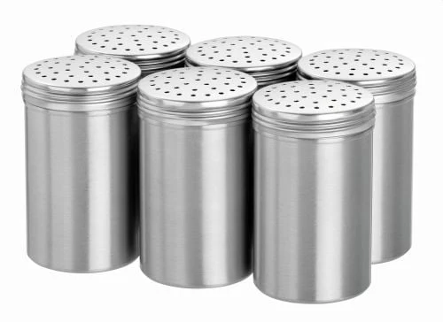 Salière professionnelle en aluminium – 11 cm (lot de 6)