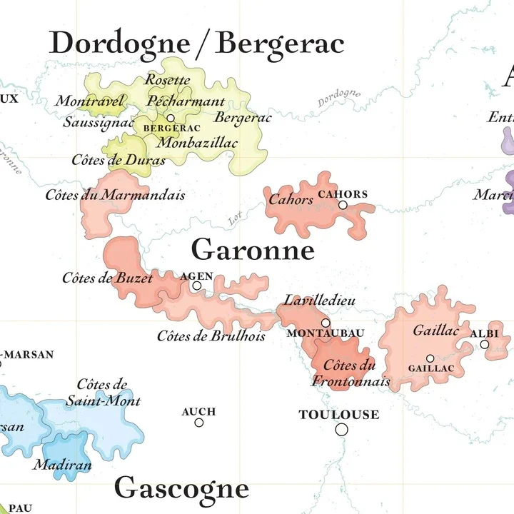Carte des Vins du Sud-Ouest