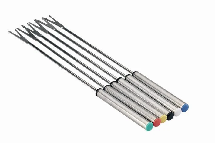 Set de 6 piques en inox pour fondue