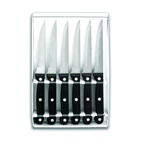 Jeu de 6 couteaux à steack, lame crantée
