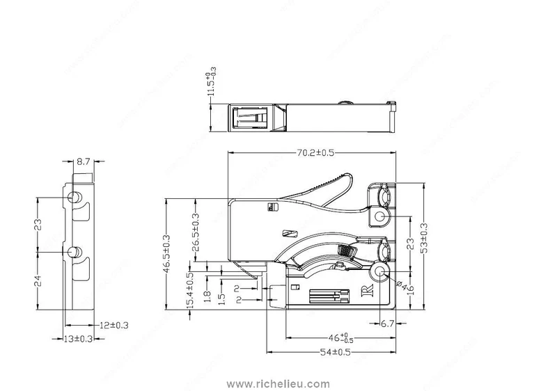 Dispositif de verrouillage pour coulisses Richelieu 818-815