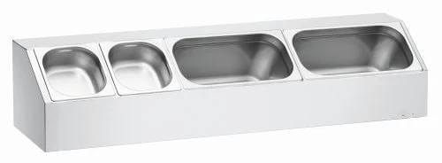 Présentoir inox pour bacs gastro - 3 bacs GN1/3 - Modulable