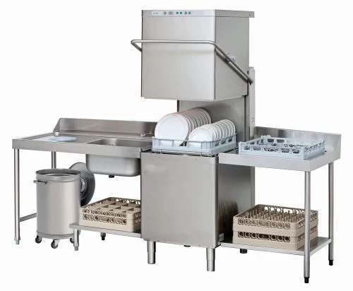 Poubelle inox 56l à couvercle amovible et roulettes