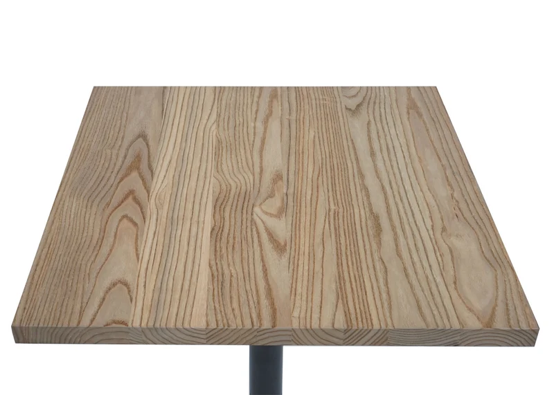 Table de bistro comptoir bistro design industriel en métal et bois d'orme marron clair 70x70 cm 04_0008523