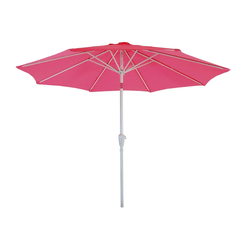 Parasol de jardin Ø 3m inclinable polyester/aluminium 5kg rose 04_0003881