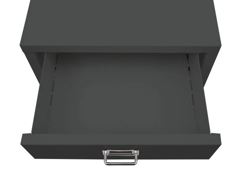 Caisson à tiroirs meuble de bureau 75 x 40 x 41 cm 6 tiroirs en acier gris foncé 04_0008273