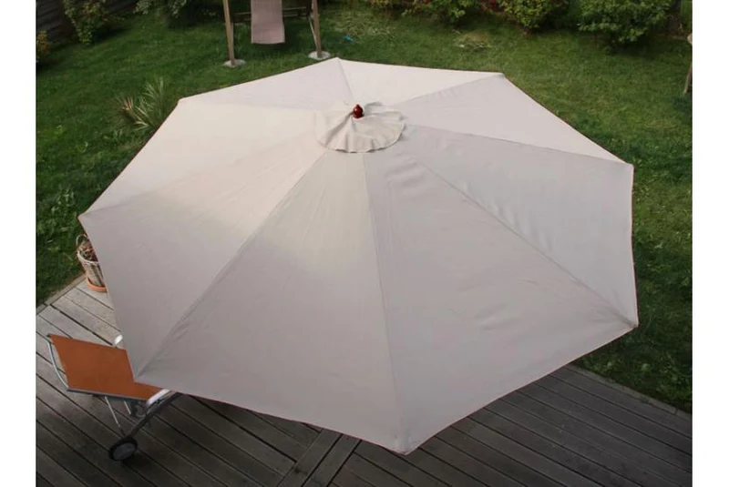 Parasol de jardin Ø 3,5m octogonal polyester/bois 7kg crème 04_0003816