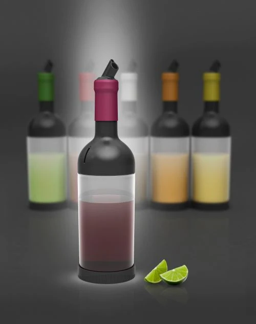 Bouteille FIFO et bec verseur pour bars (lot de 6)