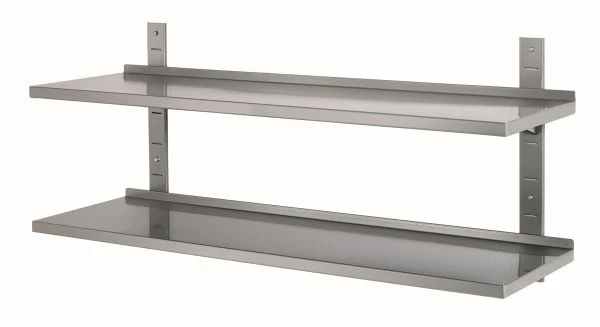 Étagère murale double inox en cuisine