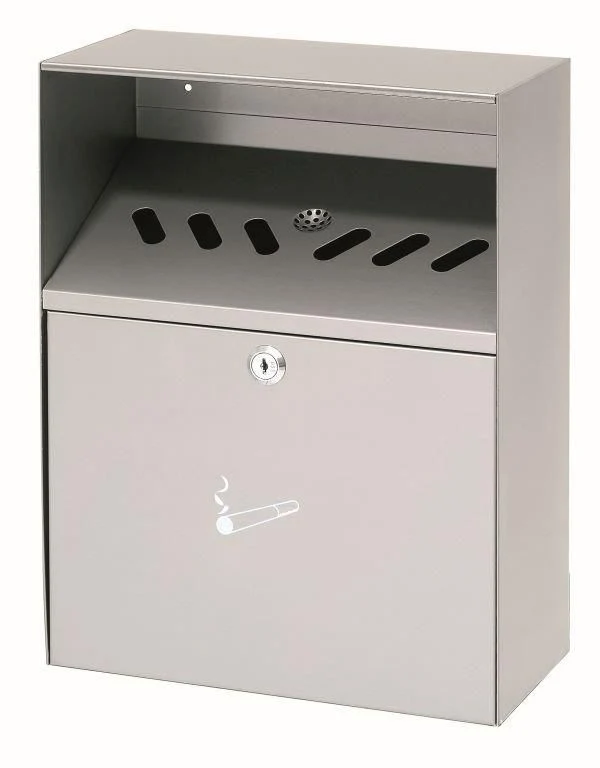 Collecteur mural en inox sécurisé 6,5L – Zones fumeurs