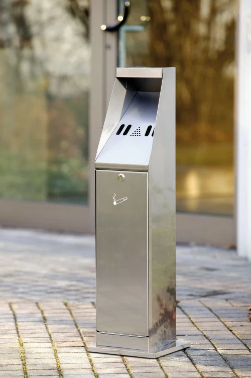 Collecteur de mégots sur colonne en inox – sécurisé