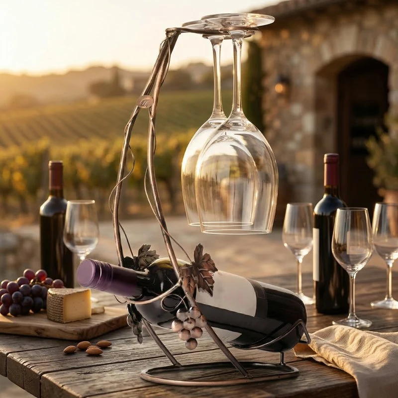 Porte bouteille vin fer forge Philos