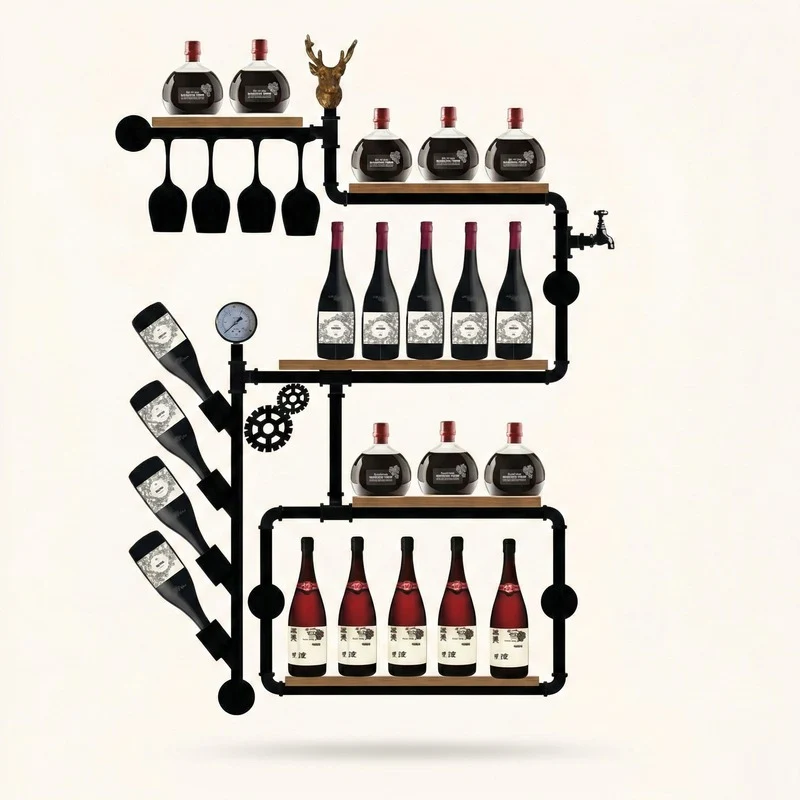 Porte bouteille style industriel Calix