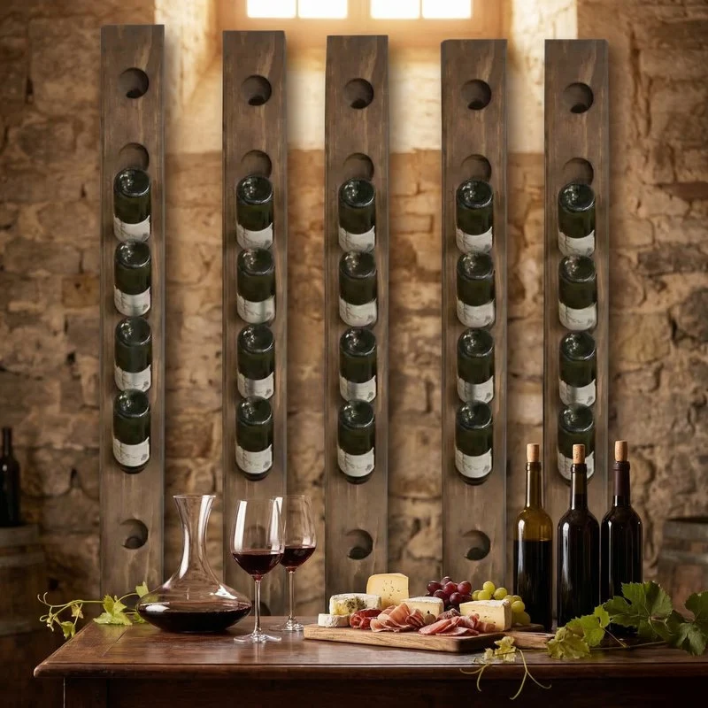 Porte bouteille mural bois Vinea