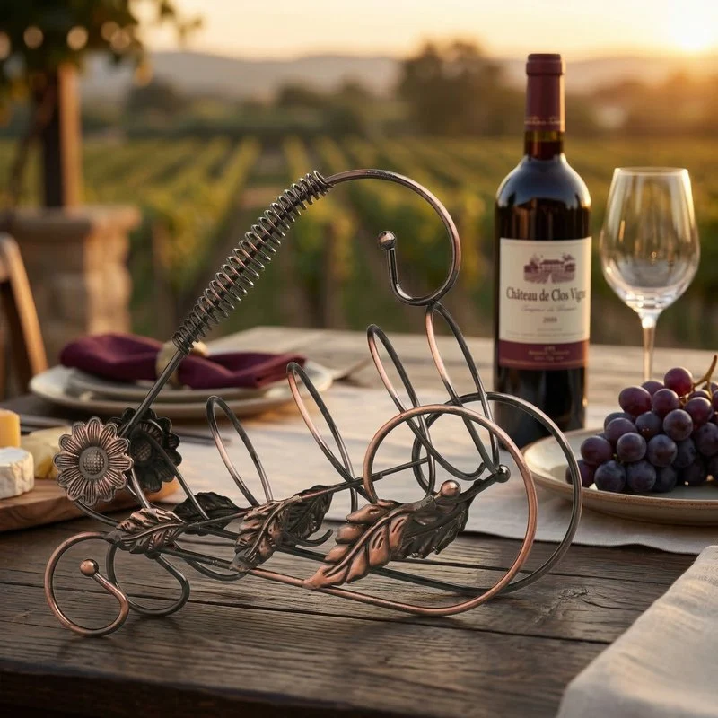 Porte bouteille de vin en fer forge Vectis