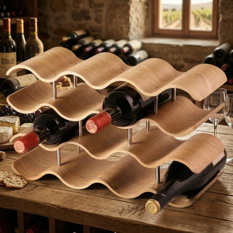 Porte bouteille bois design Vinea
