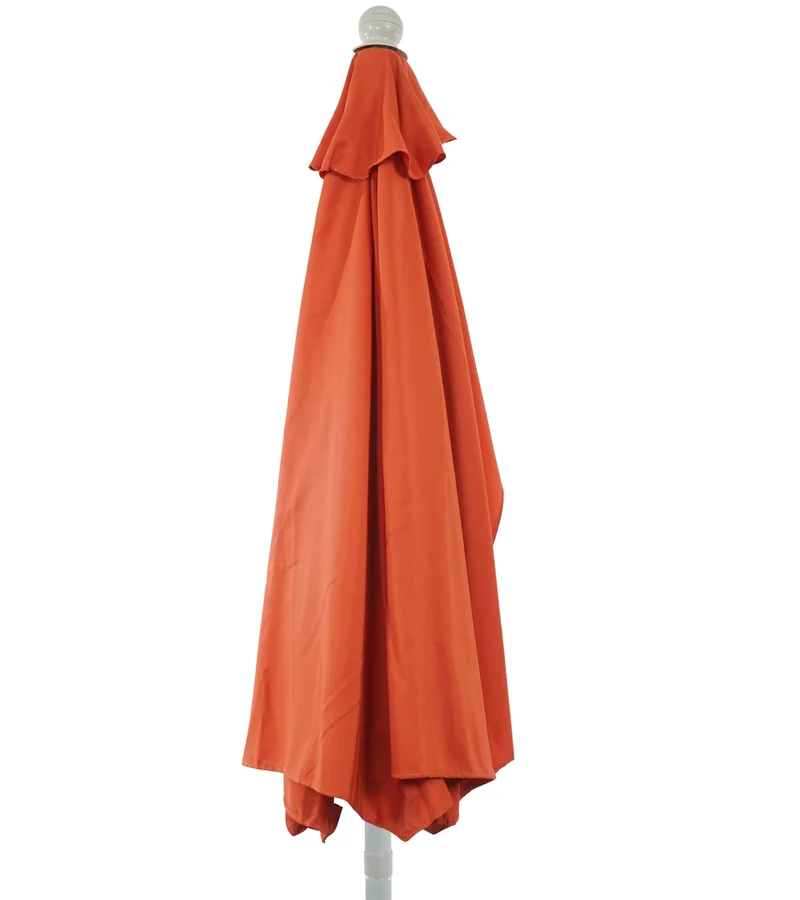 Demi parasol semi-circulaire balcon terrasse UV 50+ polyester/aluminium 3kg avec une portée de 270 cm terre cuite sans support 04_0003901