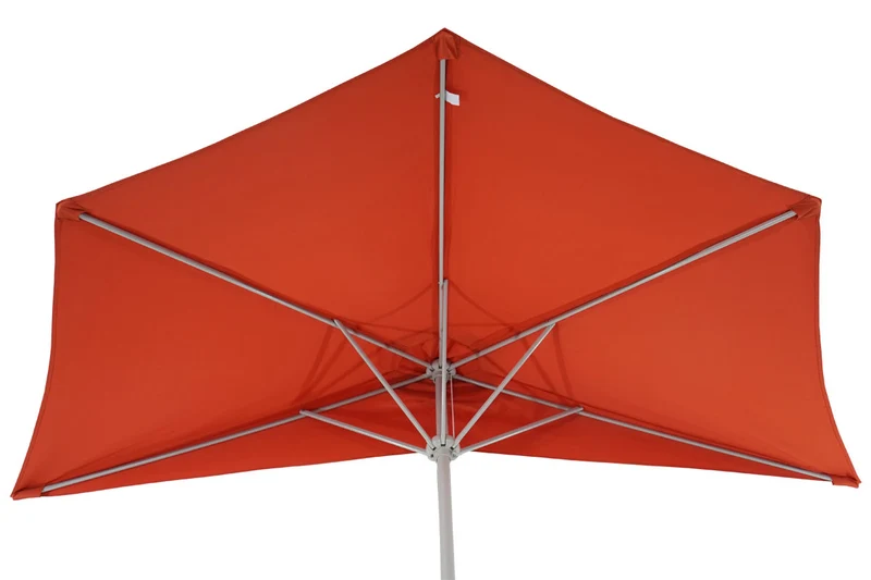Demi parasol semi-circulaire balcon terrasse UV 50+ polyester/aluminium 3kg avec une portée de 270 cm terre cuite sans support 04_0003901