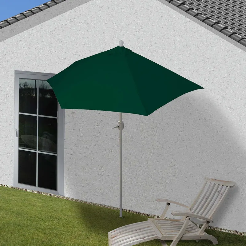 Parasol demi-rond balcon uv 50+ polyester/aluminium 3kg 300 cm vert sans pied 04_0007904